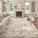 Area Rug for Living Room: 9x12 Washable Neutral Abstract Modern Soft Rugs Non Slip Indoor Floor Stain Resistant Large Carpet for Bedroom Dining Room Office Nursery - Golden Brown by TinyTreasures Baby Boutique