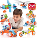 STEM Building Toy for 7-12 Year Old Boys - 7-in-1 Models Kids Love to Build and Play - 171Pcs Construction Set with Engineering Activity Kit - Best Birthday Gift Toy by TinyTreasures Baby Boutique