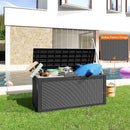 100 Gallon Resin Deck Box, Lockable Patio Outdoor Storage Box for Furniture, Garden Tools and Tools Storage, Waterproof Outside Storage Boxes - Black by CozyNest Decor