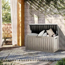 80 Gallon Lockable Resin Deck Box, Waterproof & UV-Resistant Outdoor Storage Box for Outdoor Cushion Storage, Garden Tools & Pool Accessories Storage, Gray by CozyNest Decor