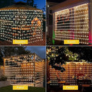 32.8 * 6.56FT Large Size Solar Curtain Lights Outdoor, 8 Modes Icicle Lights, Solar Garden Christmas Decortions for Patio, Gazebo, Eaves, Fence, Tree, Porch (White) by GreenHaven Gardens