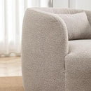 KINWELL 34" Wide Boucle Swivel Barrel Chairs Set of 2, No Assembly Round Upholstered Armchairs Accent Chairs Single Sofa Chair with Toss Pillow for Living Room and Bedroom, Taupe by CozyNest Decor