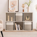 joybest Cube Storage Bins Set of 4, 11inch Cube Baskets Organizer for Nursery, Square Cotton Rope Baskets for Shelves Organizing, Kids Toy, Closet Storage, Brown and Cream White by TinyTreasures Baby Boutique