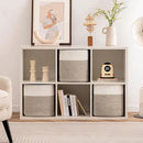 joybest Cube Storage Bins Set of 4, 11inch Cube Baskets Organizer for Nursery, Square Cotton Rope Baskets for Shelves Organizing, Kids Toy, Closet Storage, Brown and Cream White by CozyNest Decor