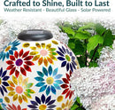Sunnydaze 10 inch Solar Gazing Ball for Garden - Glass Outdoor Gazing Globe - Midsummer Dahlias - Set of 2 by CozyNest Decor