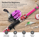 Kids Fishing Pole, Kids Portable Telescopic Fishing Rod Set, Tackle Box and Fishing Net Combo Kit, Kids Fishing Gear for Boys and Girls Age 5-10 and Youth by TinyTreasures Baby Boutique