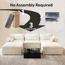 118" U Shaped Modern Sofa Modular Sectional Cloud Couch with 2 Ottoman,Upholstered Couches with Corduroy Fabric for Living Room Furniture,Bedroom and Apartment,No Assembly Required,White by CozyNest Decor