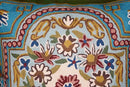 Turquoise Floral Pillow Cover Traditional Blue Flower Pillowcase Traditional Outdoor Cushion Suzani Flower Throw Florals Chair Farmhouse Hand Embroidered Cushions Wool 18x18 Inch by CozyNest Decor