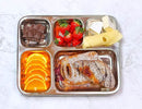 Extra Large Premium Stainless Steel Dinner Plates, 5 Compartments, Set of 2 | Eco Friendly Dinnerwear for Camping, Portion Control, Meal Prep, Lunch, and Party by CozyNest Decor