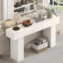 63 Inch Long Console Table for Entryway, Farmhouse Wood Rectangular Sofa Table Behind Couch Table, Narrow Entryway Table for Living Room, Entrance, Hallway, Foyer, Easy Assembly (Classic White) by CozyNest Decor