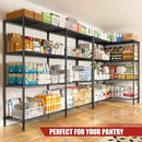 REIBII 61.7''W Storage Shelves Load 1220LBS Wire Shelving Unit 4 Tier Metal Shelving for Storage Rack Shelves Heavy Duty Garage Shelf Pantry Shelves Kitchen Shelving, 61.7" W*62.9" H*15.8" D, Black by CozyNest Decor