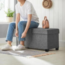 SONGMICS Storage Ottoman Bench, Foldable Foot Rest with Legs, 15 x 30 x 15.2 Inches, End of Bed Bench, Storage Chest, Load up to 660 lb, for Living Room, Bedroom, Entryway, Slate Gray ULSF16GYZ by CozyNest Decor