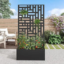 Casaphoria Metal Raised Garden Bed with Trellis and Wheels, 59"x30"x12" Planter Box for Climbing Plants, Vegetables & Vines, Features Drainage Holes and Privacy Screen (Black-Helen) by GreenHaven Gardens