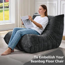 Bean Bag Chairs for Adults Giant Bean Bag Chair Memory Foam BeanBag Chair Big Bean Bag Sofa with Filler Faux Fur Fireside Beanbags Lazy Sofa for Living Room Bedroom Dorm Office (Darkgrey Chenille) by CozyNest Decor