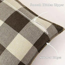 decorUhome Buffalo Plaid Check Throw Pillow Covers 22x22 Set of 2, Outdoor Decorative Farmhouse Neutral Pillow Covers with Stitched Edge for Bed Couch Sofa, Brown and Beige by CozyNest Decor