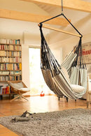 LA SIESTA® - XL King Habana Cotton Hammock Chair & CasaMount - Hanging Chair w/Suspension Kit for Walls Ceilings & Square Beams - Indoor Outdoor Swing Hanging Chair Bedroom Patio Balcony - Zebra by GreenHaven Gardens