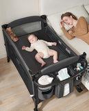 AirClub 4 in 1 Baby Bassinet Bedside Sleeper, 4 Functions Crib, Playard, Portable Changing Table, Bassinet for Newborn Baby, Bedsaide Bed w/Wheels&Brakes by TinyTreasures Baby Boutique