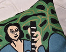 The Music Matisse Decorative Pillow Cover Handembroidered Wool 18x18 by CozyNest Decor