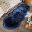 AMTOVO Faux Sheepskin Rug, Dark Blue Ultra Soft Fluffy Shag Area Rug, 2 x 6 ft Faux Fur Rug for Bedroom Sofa Throw Cushion Room Decor, Sheepskin by CozyNest Decor