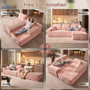ovios 104" Cloud Sectional Couch with L-Shape Chaise,Modern Modular Sofa with Deep Seat, Upholstered Couches for Living Room Bedroom,No Assembly Required, Pink (Plush Corduroy Fabric) by CozyNest Decor
