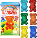 BioSwiss Bandages, Gummy Bear Shaped Self Adhesive Bandage, Latex Free Sterile Wound Care, Fun First Aid Kit Supplies for Kids, 50 Count by TinyTreasures Baby Boutique