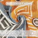 Boho Throw Blanket for Bed - 100% Pure Cotton Ultra Soft Rustic Quilt - Farmhouse Decor Bed Blankets, All Season Rustic Throw for Sofa Couch Chair(91''x 98'', Art Squares) by CozyNest Decor