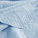 MarCielo 3-Piece 100% Cotton Oversized Bedspread Lightweight Quilt Coverlet Embroidery Farmhouse Bedding Set (Tf Light Blue, Oversized Queen (100"x106")) by CozyNest Decor