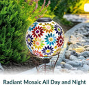 Sunnydaze 10 inch Solar Gazing Ball for Garden - Glass Outdoor Gazing Globe - Midsummer Dahlias - Set of 2 by CozyNest Decor