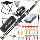 DaddyGoFish Kids Fishing Pole - Rod Reel Combo Tackle Box Starter Set - First Year Small Gear Kit for Boys Girls Toddler Youth Age Beginner Little Children by TinyTreasures Baby Boutique