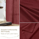 LAMIT Burgundy Red Sheer Linen Curtains 84 inch Length, Light Filtering Semi Sheer Panels Linen Textured Bronze Grommet Christmas Drapes for Living Room/Bedroom, 2 Panels, 52 x 84 Inch by CozyNest Decor
