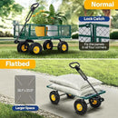 VIVOHOME Garden Cart Steel Heavy Duty 900 LBS Yard and Garden Wagon with 10 inch Tire and Handle Attach to ATV or Tractor Green by GreenHaven Gardens