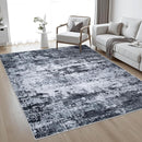 5x7 Area Rug Living Room Rug: Washable Modern Abstract Soft Thin Rug Indoor Floor No Slip Stain Resistant Carpet for Bedroom Dining Room Farmhouse Nursery Home Office - Black by TinyTreasures Baby Boutique