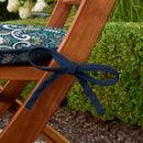 Arden Indoor/Outdoor Foam Seat Pad, 2 Pack, 17 x 16, Patio Cushion, Water Repellent, Fade Resistant, Foam Cushion Sapphire Aurora Blue Damask by GreenHaven Gardens