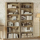 IRONCK Bookshelves and Bookcases Set of 2 Floor Standing 6 Tiers Display Storage Shelves 70 in Tall Bookcase Home Decor Furniture for Home Office, Living Room, Bed Room by CozyNest Decor