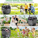 5000mAh Rechargeable Bubble Machine, 90°/180°/360° Auto Rotation, 3 Speeds, Automatic Bubble Blower for Parties, Weddings, Getherings Indoor Outdoor, Bubble Maker Toy for Toddlers, Kids, Pets by TinyTreasures Baby Boutique