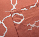 MIUCO Moroccan Embroidered Semi Sheer Curtains Faux Linen Grommet Window Curtains for Girls Room 52 x 63 Inch 2 Panels, Rust by CozyNest Decor