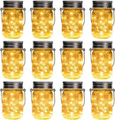 GIGALUMI Solar Mason Jar Lights, 12 Pack 30 Led String Fairy Lights Garden Lights Outdoor Waterproof Hanging Solar Lanterns for Outdoor, Garden, Patio, Lawn, Balcony Decoration by GreenHaven Gardens