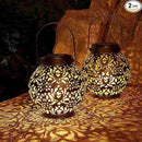 Set of 2 Solar Lantern Outdoor Hanging Decorative Lights for Garden Patio Porch Decorations. (Black) by GreenHaven Gardens
