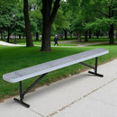 48" L Outdoor Steel Flat Bench, Heavy Duty Metal Park Bench for Outside, Expanded Metal, Commercial Benches Mesh Bench for Shopping Mall, Store, Lawn, Park, Patio, Deck, Garden (Grey, 8FT) by GreenHaven Gardens
