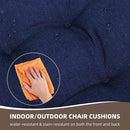 RACE LEAF Outdoor Seat Cushions Set of 2, 17" x 17" Square Patio Cushions, Plump Filling Tufted Water-Resistant Olefin Chair Seat Cushion with Ties for Non-Slip Support, Navy by GreenHaven Gardens
