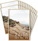 Haus and Hues 24x36 Natural Oak Wood Picture Frames Set of 25 - Premium Bulk Picture Frames 24x36 Bundle - Elegant Gallery Wall Frame Set for Posters, Art Display - Ideal for Wall Decor in Home & by CozyNest Decor
