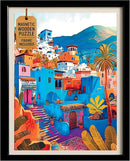 Magnetic Wooden Puzzles with Frame for Adults - Framed Wooden Jigsaw Puzzle - Rompe Cabezas para Adultos - Landscape Wall Art Decor - Original Christmas & Birthday Gift (Chefchaouen) by TinyTreasures Baby Boutique