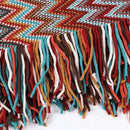 Boho Throw Blanket - Bohemian Fringe Tassels， for Bed Couch Soft ChairBlanket Double Sided (50"x70") (Red) by CozyNest Decor