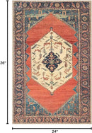 Keen Home Design 2x3 Rug - Machine Washable Entry Rug with Non-Slip Backing, Ideal for Enteryway, Kitchen, Bathroom, Laundry Room - Vintage, Easy Clean, Durable, Low Pile Rug - (2' x 3') by CozyNest Decor
