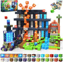 Magnetic Blocks - 150 PCS Dinosaur Volcano Forest Castle Set with Light Up Blocks - Kids Classroom Sensory Toy for Toddlers STEM, Construction Stacking Toy Kids 3+ Boys Girls Christmas Birthday Gifts by TinyTreasures Baby Boutique