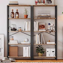 IRONCK Bookshelves and Bookcases, 31.5in Wide Shelf 5-Tier Ladder Shelf 110lbs/shelf Vintage Industrial Style Bookcase for Bedroom Living Room Home, Rustics Brown by CozyNest Decor