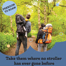 Hiking Baby Carrier Backpack - Comfortable Toddler/Baby Backpack Carrier System with Diaper Change Pad, Insulated Pocket + Rain and Sun Hood to Protect Your Child by TinyTreasures Baby Boutique