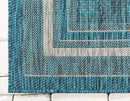 Unique Loom Outdoor Border Collection Area Rug - Soft Border (4' 1" x 6' 1" Rectangle, Teal/ Ivory) by GreenHaven Gardens