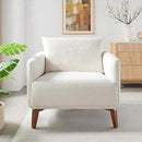 Oversized Accent Chair Modern Boucle Armchair for Living Room Sets of 2, 37" Wide & Cozy Reading Chair with Solid Wood Legs, White Upholstered Lounge for Bedroom & Office, (Easy Assembly) by CozyNest Decor