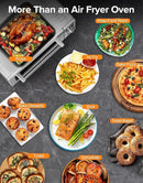 Nuwave Bravo Pro Smart 21QT Toaster Oven Air Fryer Combo, Convection Oven Countertop, 10 functions all in 1, with even & quick crisp technology, 50-450°F, 1800W, Stainless Steel by CozyNest Decor